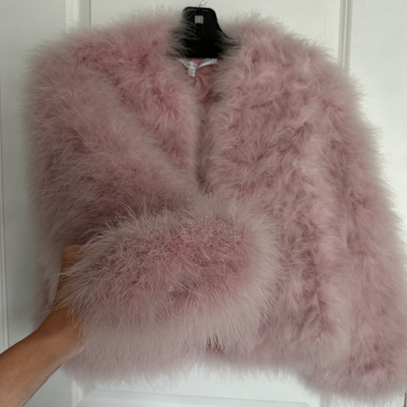 Rebecca Minkoff pink feather Harper Jacket NWT - Picture 6 of 9